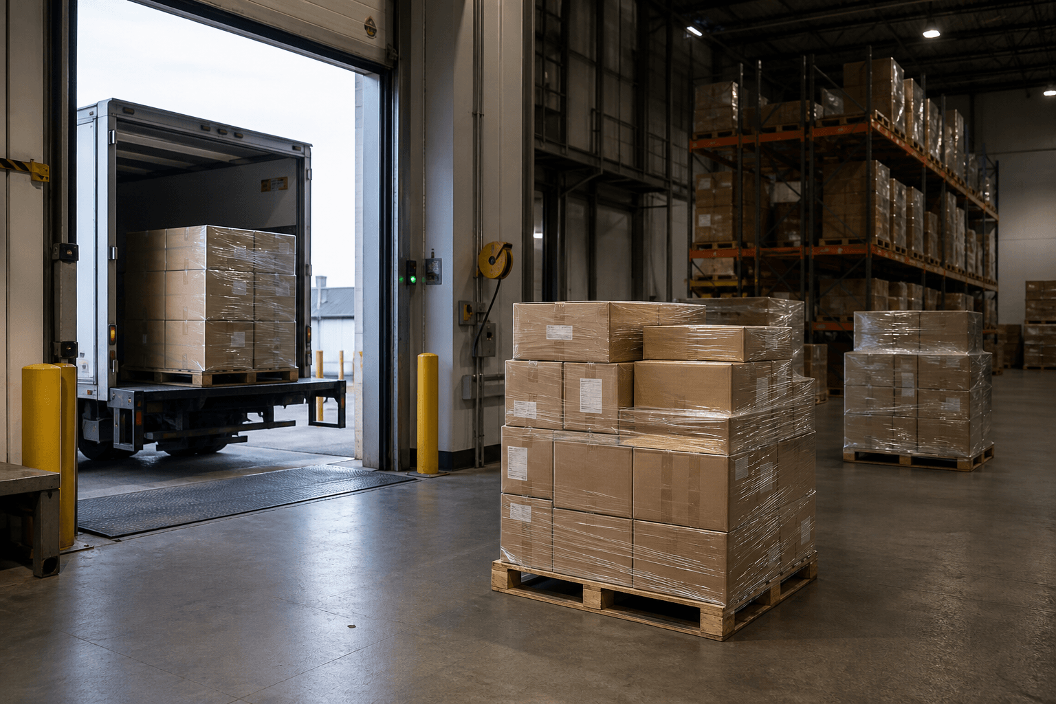 Packages arriving at the US warehouse